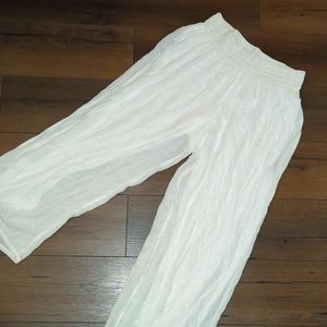 Wide leg rayon pants